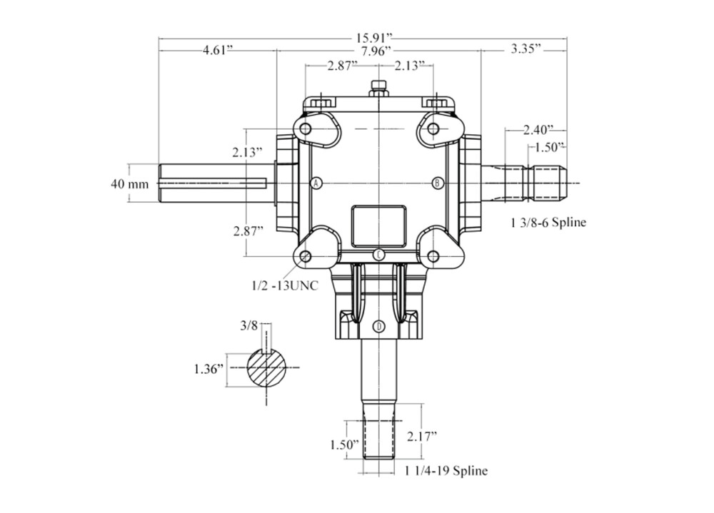 MTI Canada - Product - Snowblower Gearbox 1-3/8